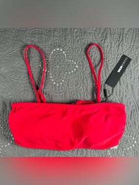 Fashion Nova Red Bandeau Bikini Top NWT Size Large
